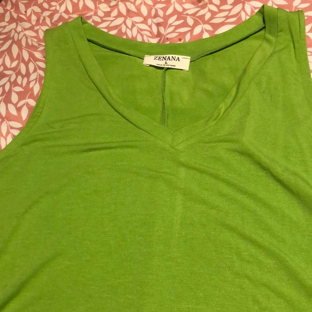 Neon green ZENANA tank top NWOT